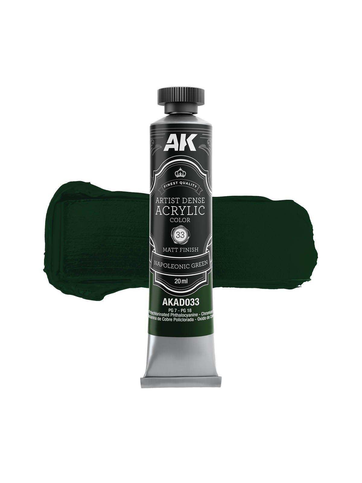 Verde Napoleónico: Color Acrílico Denso Artístico (AKAD033)