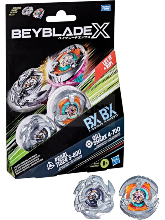 Beyblade X: Gill Shark 4-70O & Pearl Tiger 3-60U Dual Pack
