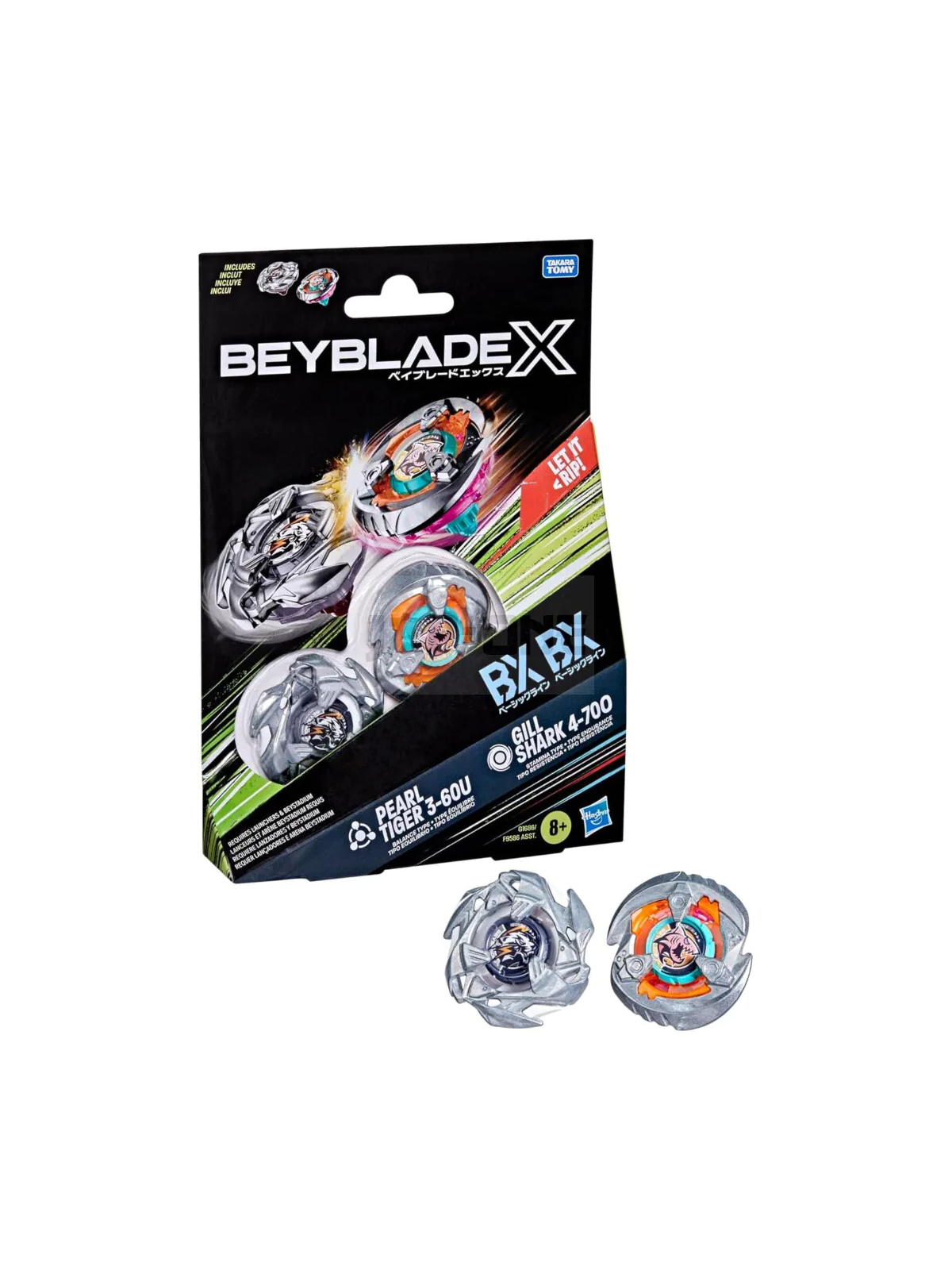 Beyblade X: Gill Shark 4-70O & Pearl Tiger 3-60U Dual Pack