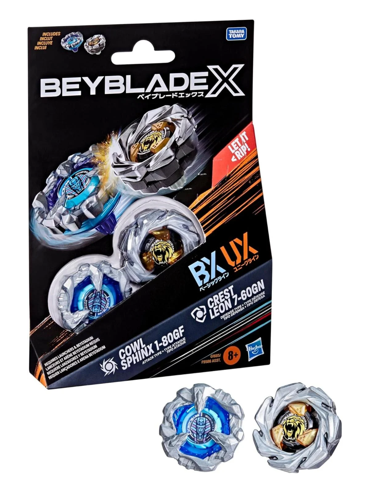 Beyblade X: Cowl Sphinx 1-80GF & Crest Leon 7-60GN Dual Pack
