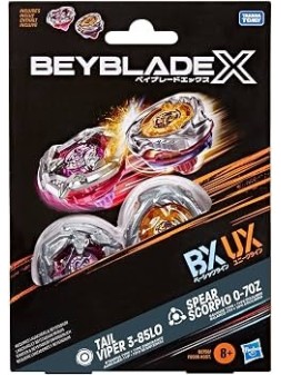 Beyblade X: Spear Scorpio 0-70Z UX & Tail Viper 3-85LO BX Dual Pack Set
