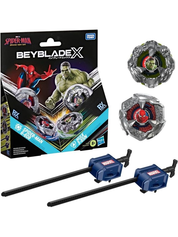 Beyblade X: Marvel Collab Spider-Man 6-60R vs. Hulk 3-85N