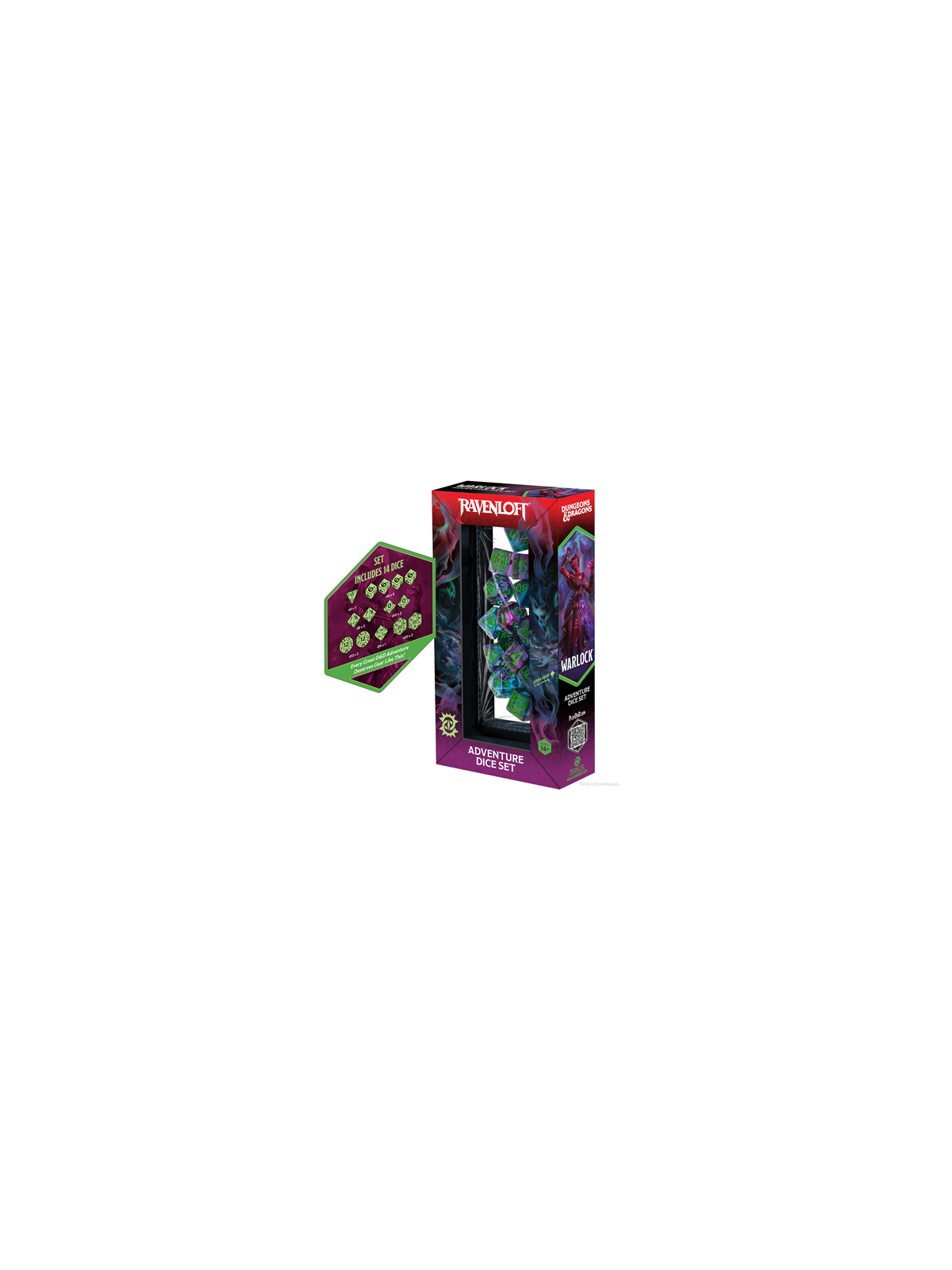 Dungeons & Dragons: Adventure Dice - Warlock: Purple, Green