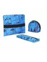 Set Portamanga + Estuche + Portamonedas Azul Megumi y Tsugumi