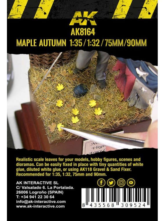 Hojas de Arce Otoño 1:35/1:32/75mm/90mm Bolsa 7gr. (AK8164)