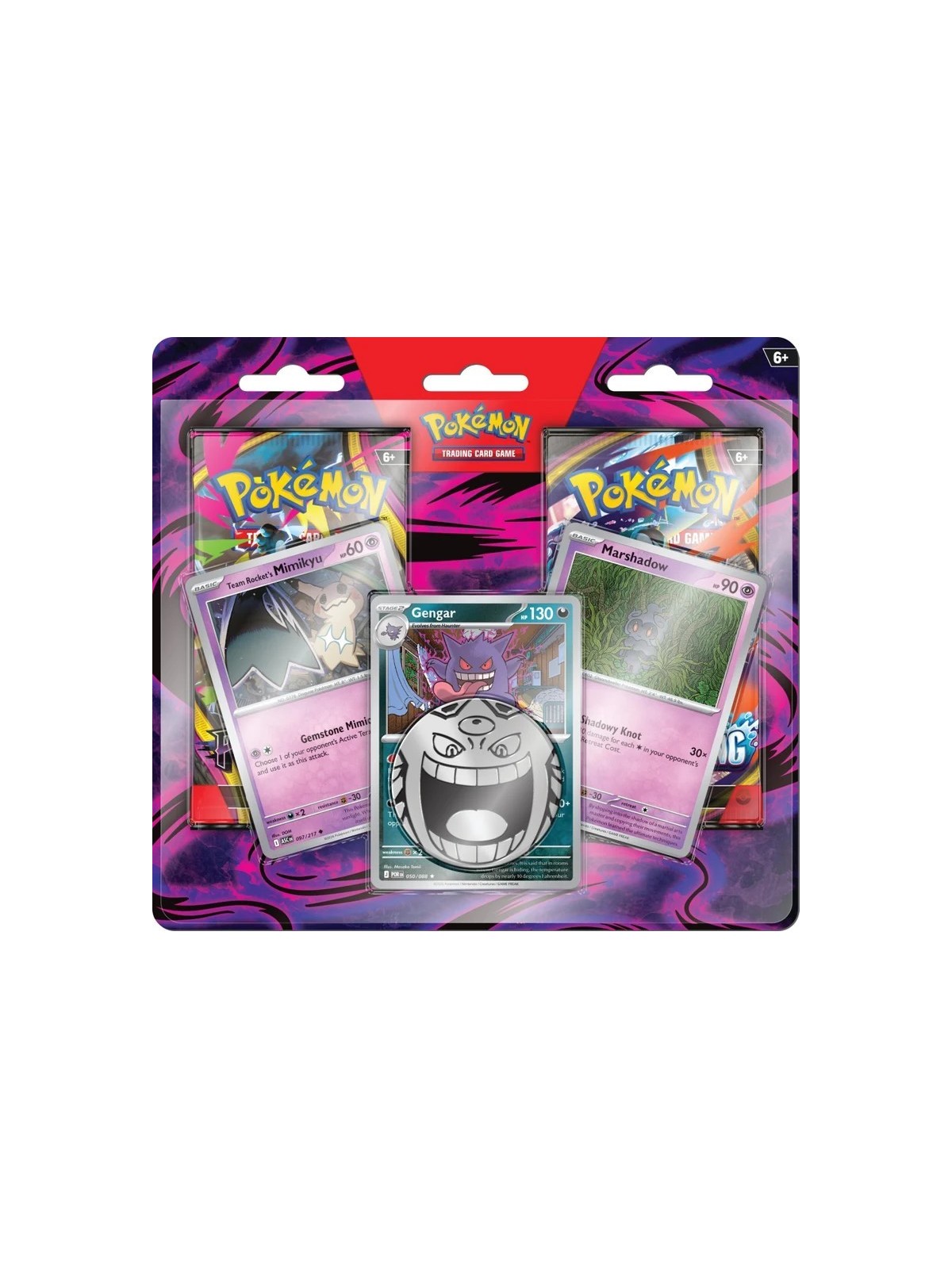 Pokemon TCG: Enhanced 2-Pack Blister (Gengar, Marshadow & Team Rocket’s Mimikyu) (Español)