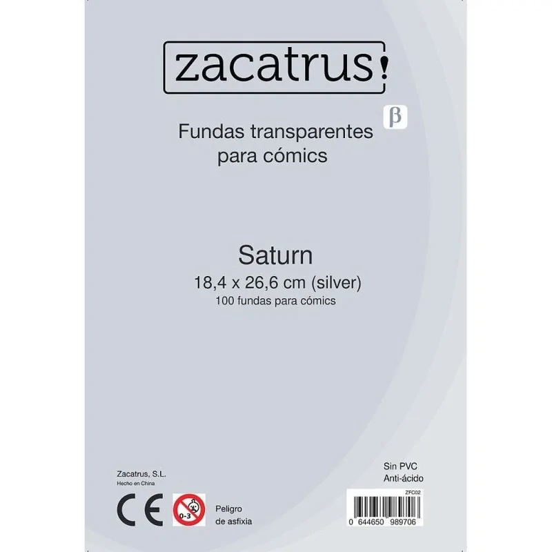 Comprar Fundas Zacatrus Saturn (Comic: 184 mm X 266 mm) (100 uds) bara