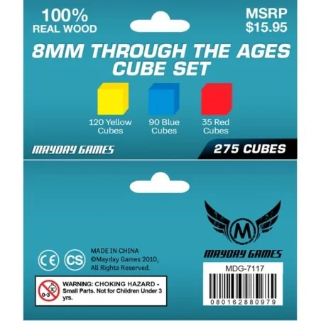 Comprar Juego de 275 Cubos de Madera - 8mm - Amarillo, Azul y Rojo bar
